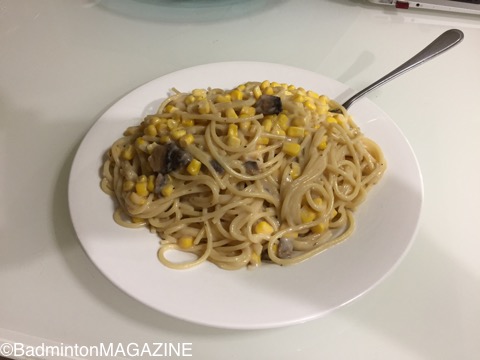 夜中の１時ぐらいに作ったパスタ