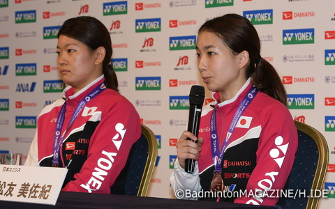 女子ダブルス／髙橋礼華（左）＆松友美佐紀…銅メダル