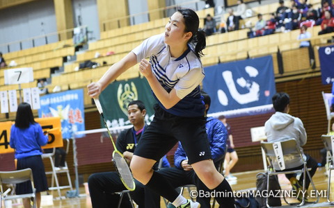 単複で最終日に駒を進めたＶ候補の水井ひらり（ふたば未来学園）