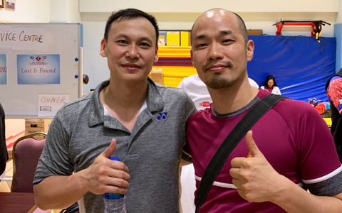 日本チーム『MATSURI BC』の一員として大会に参加した藤本ホセマリさん（右。左はトニー・グナワン）