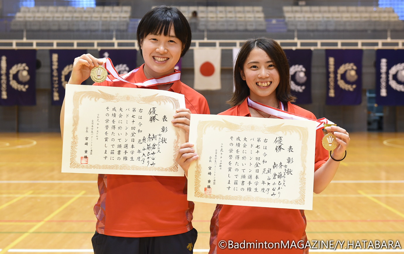 インカレ19 朝倉 斉藤に悲願のタイトル 鈴木 田代は準優勝 女子ダブルス バドスピ Badminton Spirit