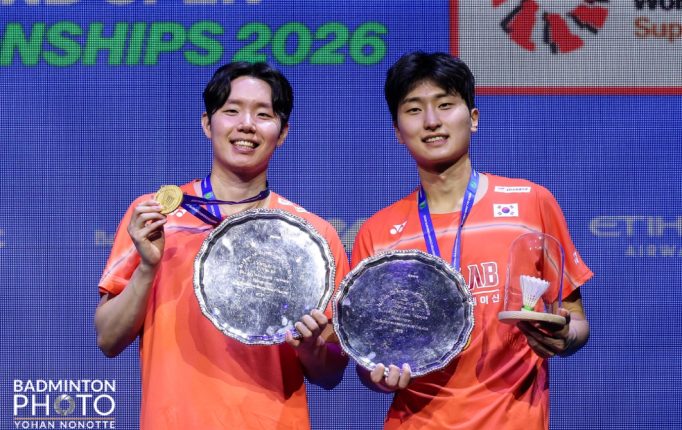 【世界ランキング】全英王者の徐承宰＆金ウォンホ、譚寧＆劉聖書らが首位をキープ！＜ダブルス＞